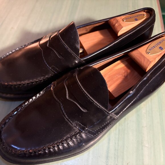 Mens G.H. Bass Black Leather Walter Penny Loafers Size 10.5 EE - Picture 1 of 11